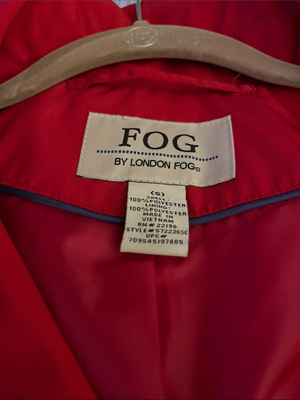 FOG by LONDON FOG RED/ SILVER TOGGLE COAT NEW SIZE S - Picture 8 of 14